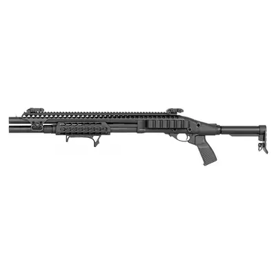 [Zestaw] Strzelba M8875 (Zasilana Green Gazem) - Black [Golden Eagle] + BBP TŁUMIK PODŚWIETLAJĄCY do Strzelby 24mm - [5KU] + Perfect BB Kulki Tracer 0,20g - 1 kg [BLS]
