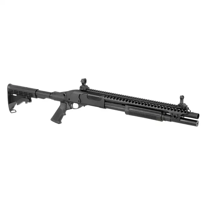 [Zestaw] Strzelba M8874 (Zasilana Green Gazem) - Black [Golden Eagle] + BBP TŁUMIK PODŚWIETLAJĄCY do Strzelby 24mm - [5KU] + Perfect BB Fosforescencyjne kulki 0,20g - 1 kg [BLS]