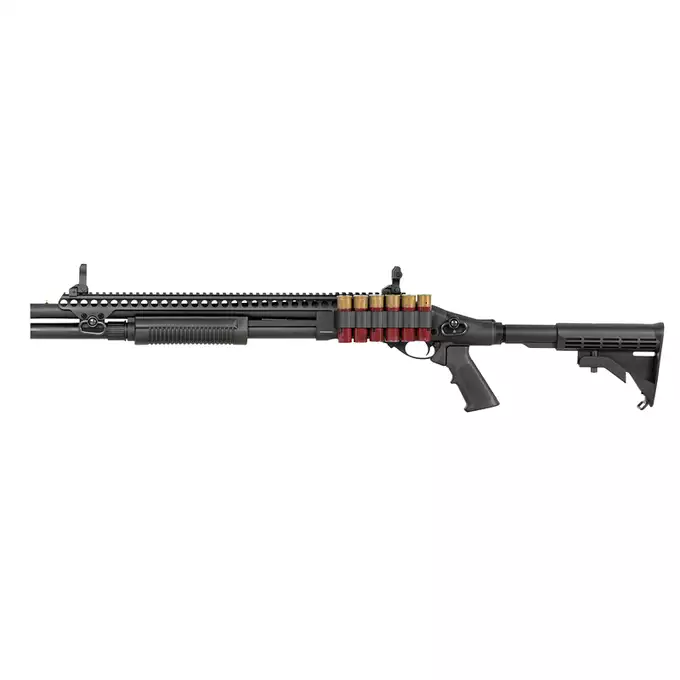 [Zestaw] Strzelba M8874 (Zasilana Green Gazem) - Black [Golden Eagle] + BBP TŁUMIK PODŚWIETLAJĄCY do Strzelby 24mm - [5KU] + Perfect BB Fosforescencyjne kulki 0,20g - 1 kg [BLS]