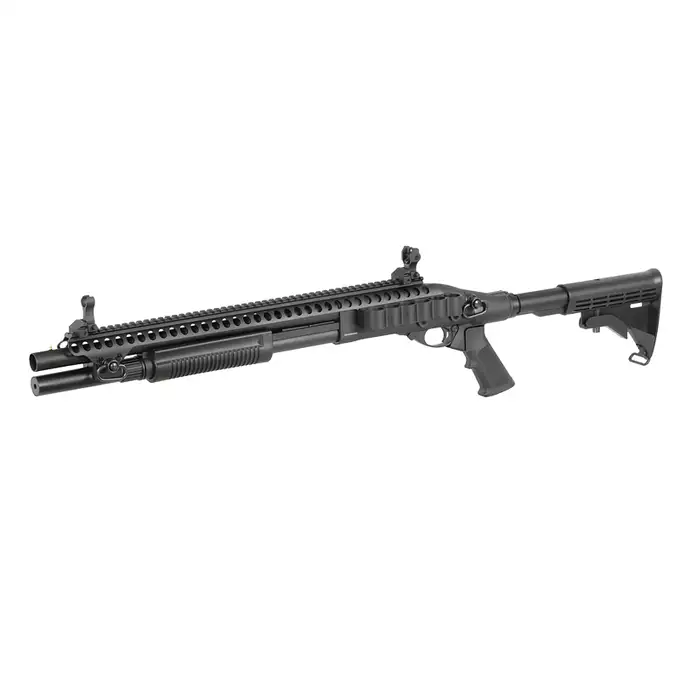[Zestaw] Strzelba M8874 (Zasilana Green Gazem) - Black [Golden Eagle] + BBP TŁUMIK PODŚWIETLAJĄCY do Strzelby 24mm - [5KU] + Perfect BB Fosforescencyjne kulki 0,20g - 1 kg [BLS]