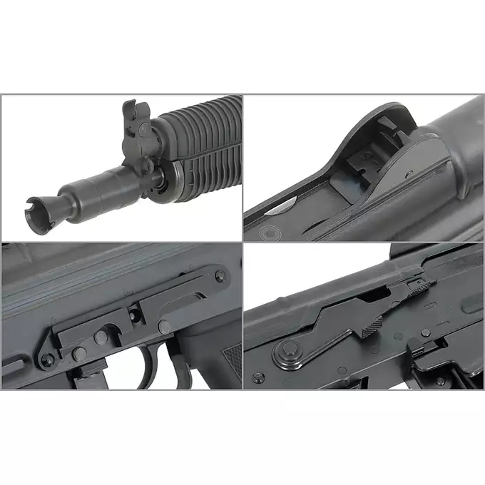 [Zestaw] A.W.S.S. Wei Tech-AK74UN GBB TYPE with open bolt system - black [WE] + Magazynek na green gaz do replik AK74 - Black [WE]
