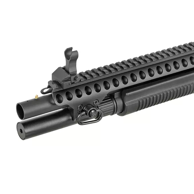[Zestaw] Strzelba M8874 (Zasilana Green Gazem) - Black [Golden Eagle] + BBP TŁUMIK PODŚWIETLAJĄCY do Strzelby 24mm - [5KU] + Perfect BB Fosforescencyjne kulki 0,20g - 1 kg [BLS]