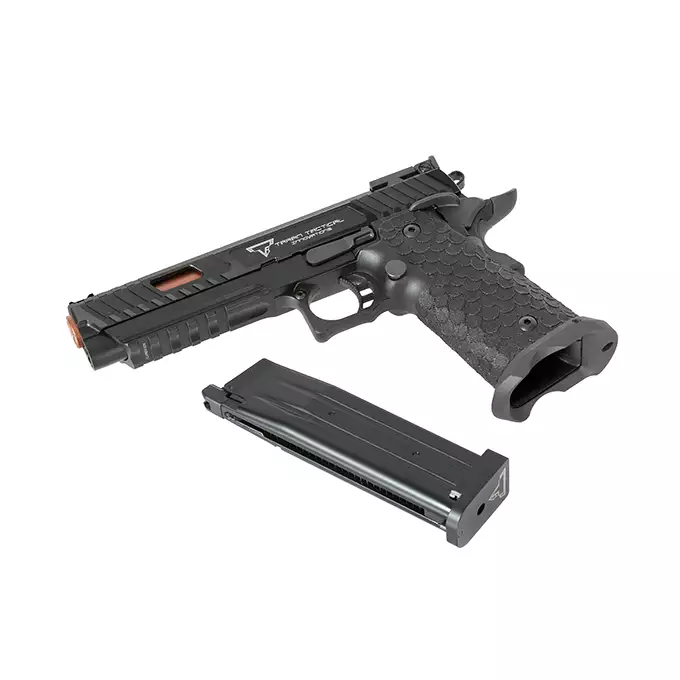 [Zestaw] R601H JW3 TTI Combat Master (upgraded version) [Army Armament] + Magazynek do R601 JW3 TTI Combat Master, R614 JW4 Pit Viper [Army Armament] + Kabura Per-Fit do ponad 80 modeli pistoletów - Black [Amomax]