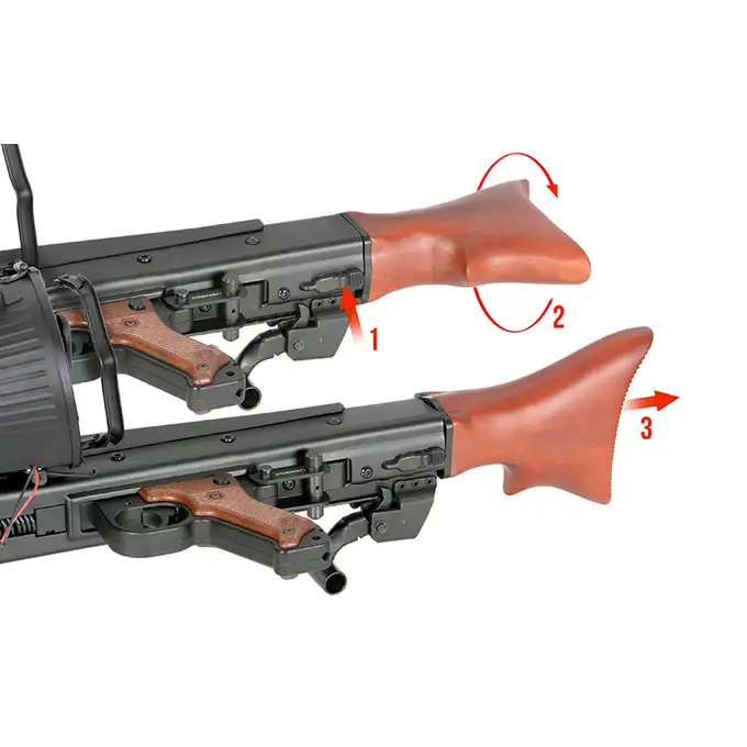 MG42 Full Metal AEG Machine Gun Replica - Real Wood [AGM]