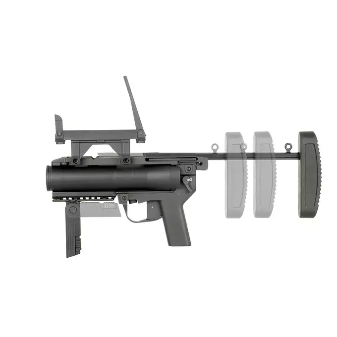 [Zestaw] Replika granatnika M320A1 - Black [S&amp;T] + Zestaw 3 granatów 40MM na 70 kulek [S&amp;T]