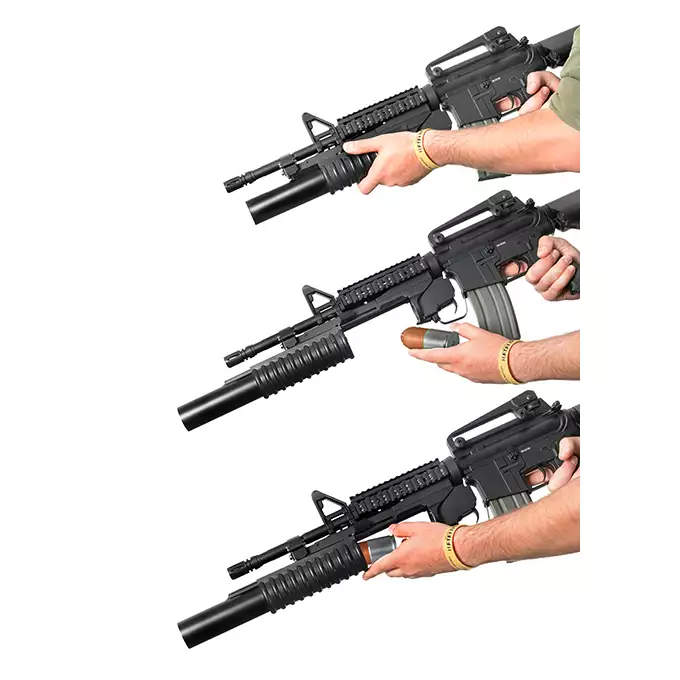 [Set] American 40mm under-barrel 12" grenade launcher replica [Bell] + 18rd 40mm Grenade [Double Bell]