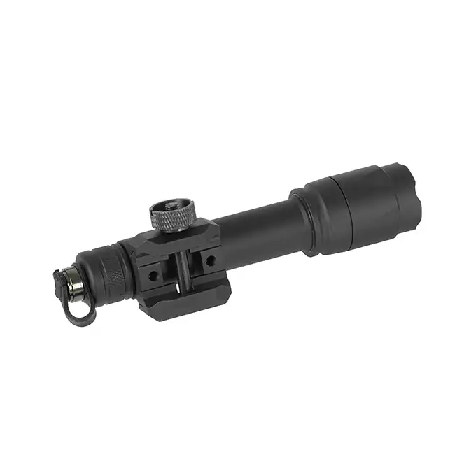 [Zestaw] Taktyczna latarka v600 - black [WADSN] + Montaż pod Włącznik Żelowy AN/PEQ -  Picatinni [WADSN]