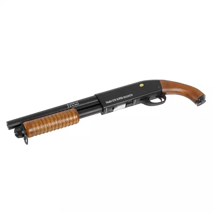 [Zestaw] Replika strzelby ST870 Short - Real Wood [S&amp;T] + Zestaw 5 magazynków do repliki strzelby ST870 [S&amp;T]