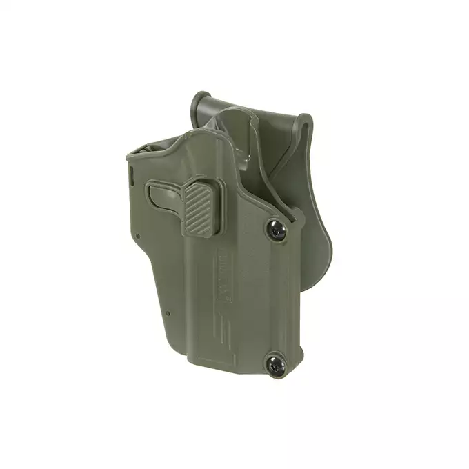 [Zestaw] Kabura Per-Fit do ponad 80 modeli pistoletów - Olive [Amomax] + Sztywny pas XL z klamrą QD - OLIVE [8FIELDS]