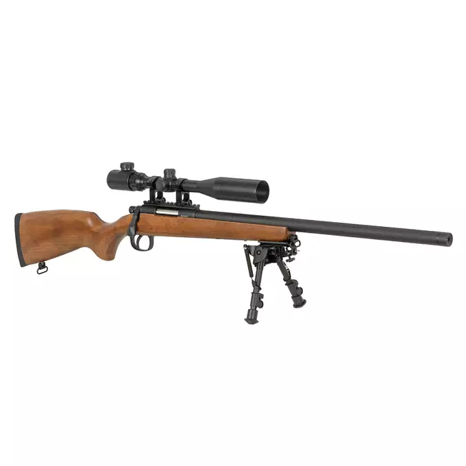 [Zestaw] VSR-10 - Real Wood [Double Bell] + Magazynek na 30 kulek do repliki VSR-10 - Black [Double Bell]