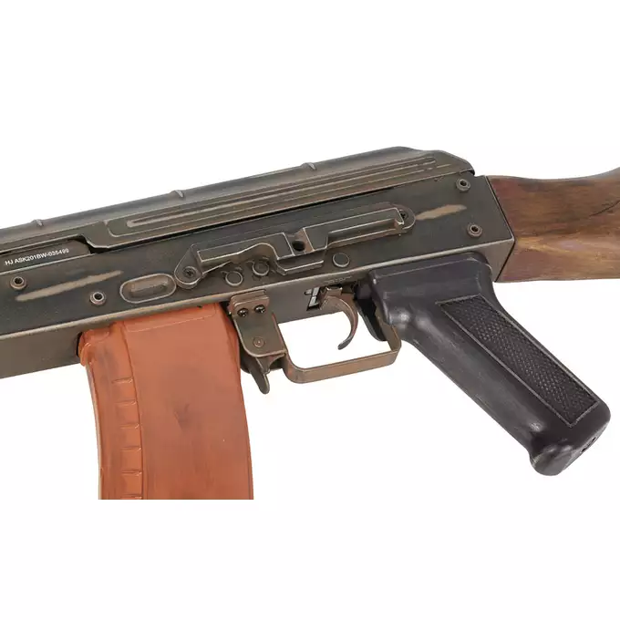 [Zestaw] Replika karabinka AK-74 ASK201 Battle Worn [APS] + Magazynek Mid-Cap na 180 kulek do AK12 [WELL]