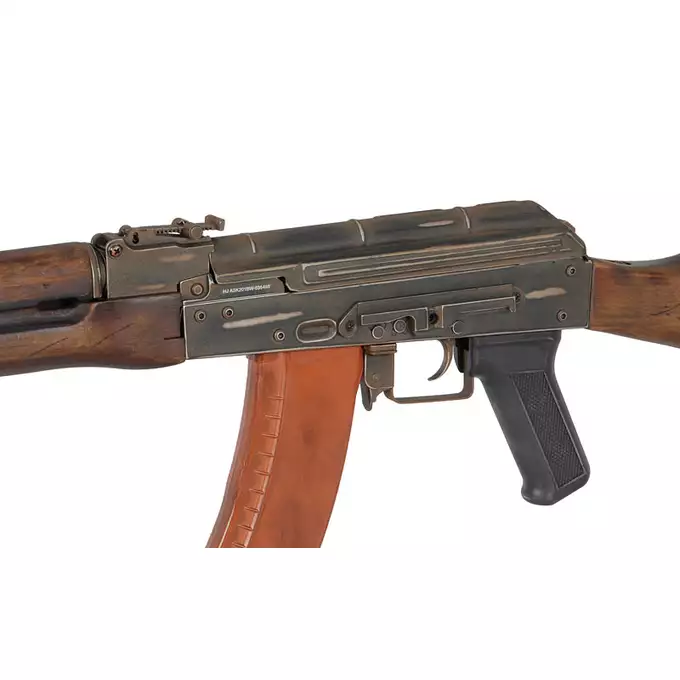 [Zestaw] Replika karabinka AK-74 ASK201 Battle Worn [APS] + Magazynek Mid-Cap na 180 kulek do AK12 [WELL]