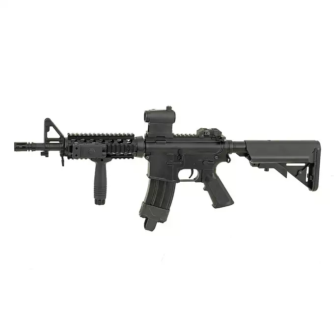 [Zestaw] CM.507 US Army M4 RIS carbine replica [CYMA] + Stalowy magazynek Mid-Cap na 150 kulek do serii AR-15/M4 - Black