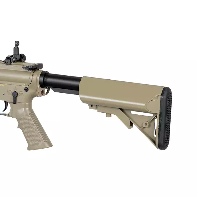 [Zestaw] CM.513 - Tan [CYMA] + Stalowy magazynek Mid-Cap na 150 kulek do serii AR-15/M4 - Black