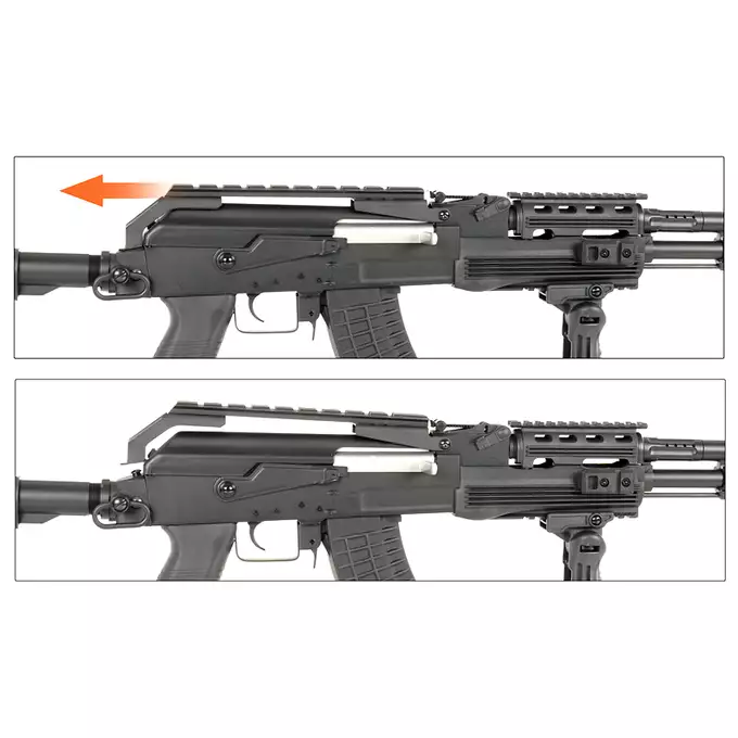 [Zestaw] CM.039C [CYMA] + Magazynek Mid-Cap na 140 kulek do AK47/AKM - Czarny [CYMA]
