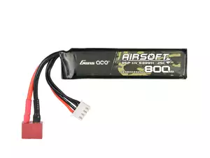 AIRSOFT BATTERY 25C 800MAH 3S1P 11.1V LIPO GENS ACE G-TECH T-PLUG