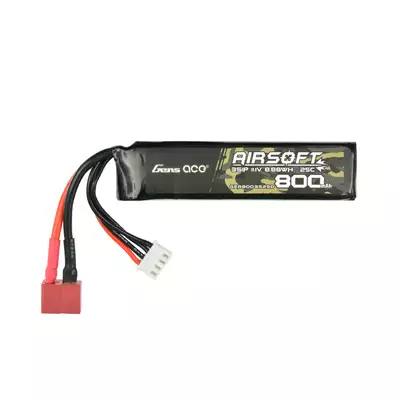 BATTERIE AIRSOFT 25C 800MAH 3S1P 11.1V LIPO GENS ACE G-TECH T-PLUG