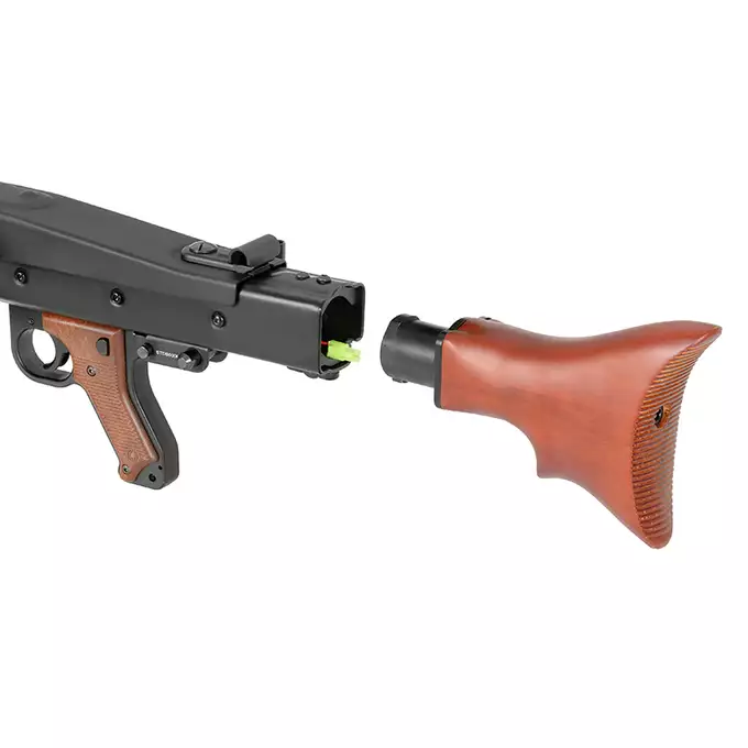 [Zestaw] Replika Karabinu Maszynowego MG42 Full Metal AEG -  Real Wood [AGM] + Elektryczny magazynek bębnowy na 2500 kulek do MG42 [AGM]