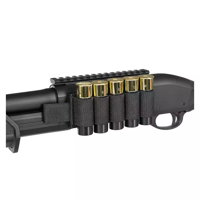 [Ensemble] Shotgun M8870 V2 (Green Gaz) - Black [Golden Eagle] + Kit de 6 cartouches pour fusil a pompe [CYMA] + Tactical Shotgun Shell Holder - Black [8FIELDS]