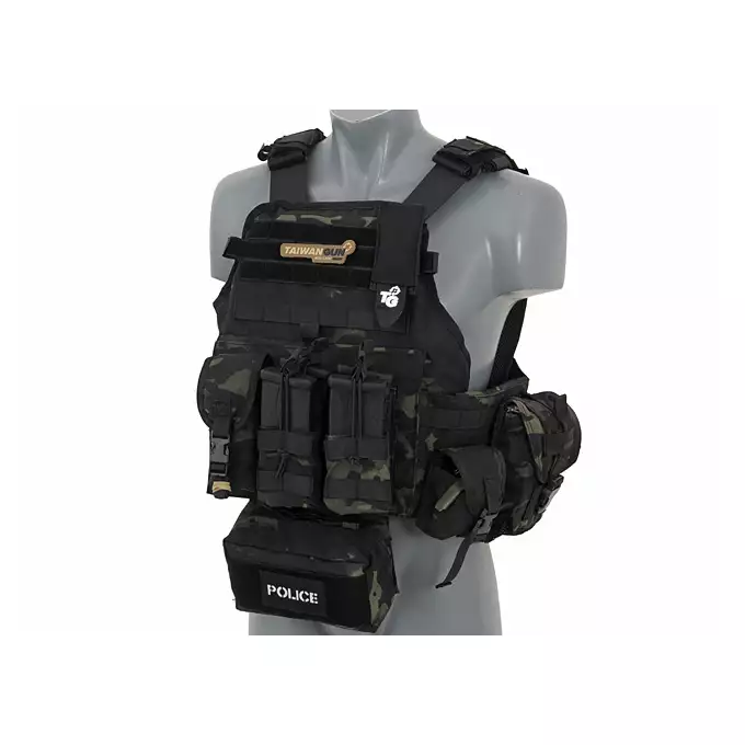 [Zestaw] Buckle Up Assault Plate Carrier Cummerbund - Black [8FIELDS] + Nerka zrzutowa do kamizelki - Black [8FIELDS]