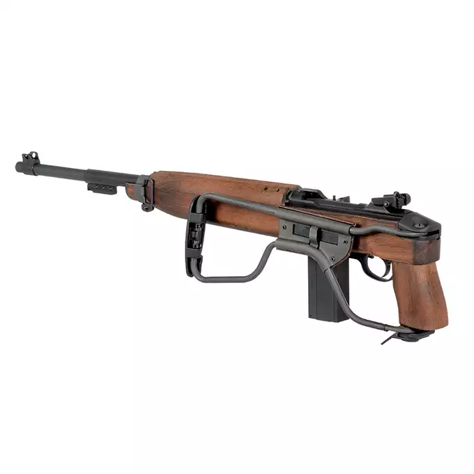 [Zestaw] Replika karabinka M1A1 Paratrooper - Real Wood [King Arms] + Pokrowiec na broń długą 105cm - Coyote [8FIELDS]