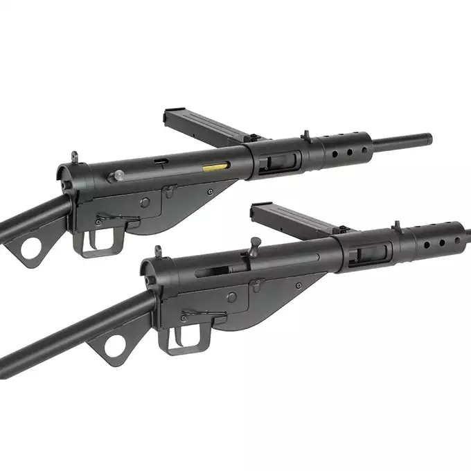 [Zestaw] Replika pistoletu maszynowego STEN MK2 Full Steel - Black [AGM] + Pokrowiec na broń długą 105cm - Coyote [8FIELDS]