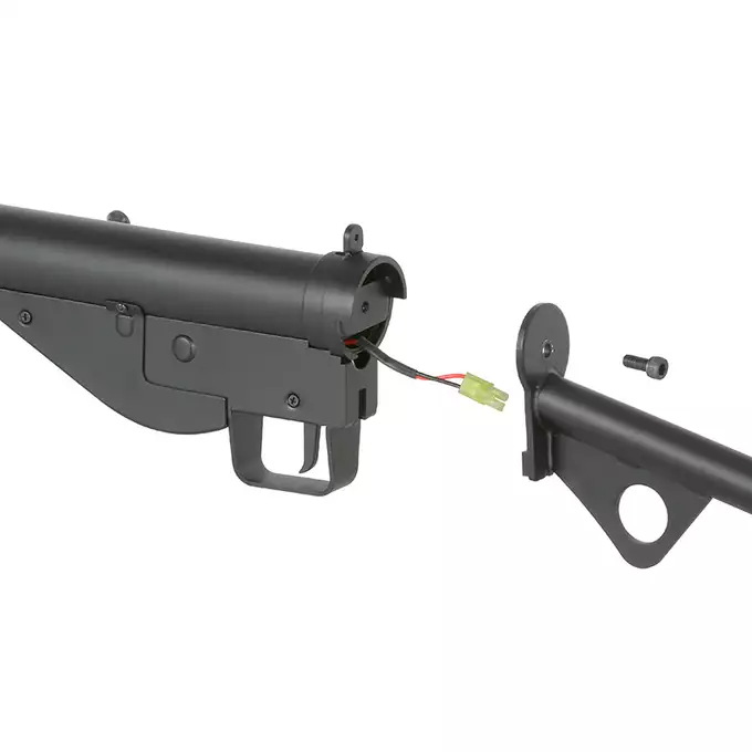 [Zestaw] Replika pistoletu maszynowego STEN MK2 Full Steel - Black [AGM] + Pokrowiec na broń długą 105cm - Coyote [8FIELDS]