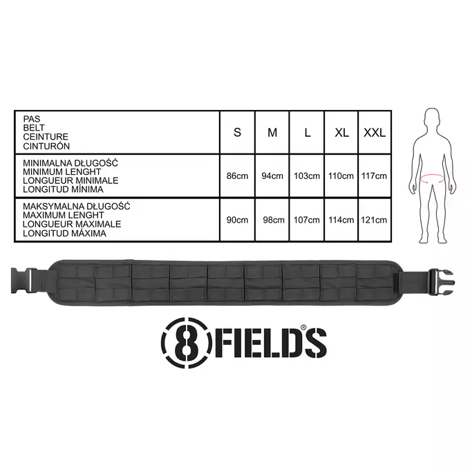 [Zestaw] Bojowy pas biodrowy MOLLE (XL) - Multicam [8FIELDS PREMIUM] + Uniwersalne szelki taktyczne do pasa - Multicamo [8FIELDS]