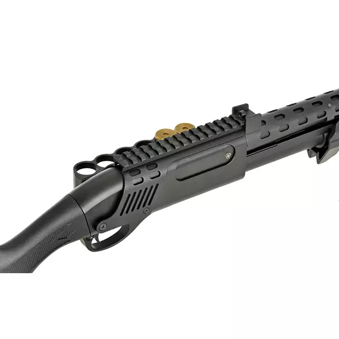 [Zestaw] Replika strzelby Strike Industries Licensed M870 - Black [EMG] + Miniaturowy Celownik Pistoletowy / karabinowy - Black [JJ Airsoft]