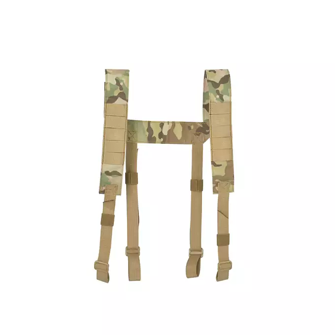[Zestaw] Bojowy pas biodrowy MOLLE (L) - Multicam [8FIELDS PREMIUM] + Uniwersalne szelki taktyczne do pasa - Multicamo [8FIELDS]