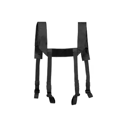 [Zestaw] Bojowy pas biodrowy MOLLE (XXL) - Black [8FIELDS PREMIUM] + Uniwersalne szelki taktyczne do pasa - Black [8FIELDS]
