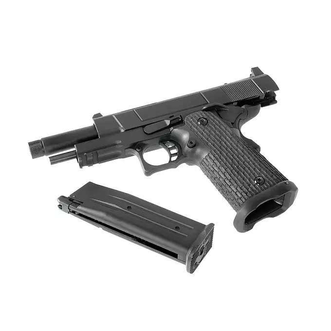 [Zestaw] R504 - Black [Army Armament] + Elastyczna kabura na pistolet - Coyote [8FIELDS]
