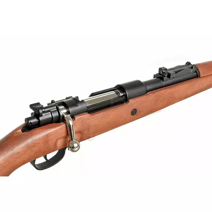 [Zestaw] Replika karabinka WWII KAR98K (Wood Stock Version) [Double Bell] + Pokrowiec na broń do długości 120 cm - black [8FIELDS]