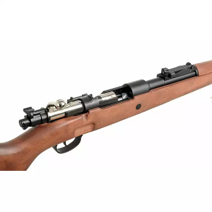 [Zestaw] Replika karabinka WWII KAR98K (Wood Stock Version) [Double Bell] + Pokrowiec na broń do długości 120 cm - black [8FIELDS]