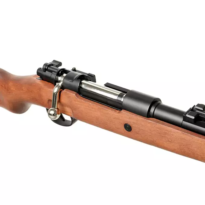 [Zestaw] Replika karabinka WWII KAR98K (Wood Stock Version) [Double Bell] + Pokrowiec na broń do długości 120 cm - black [8FIELDS]