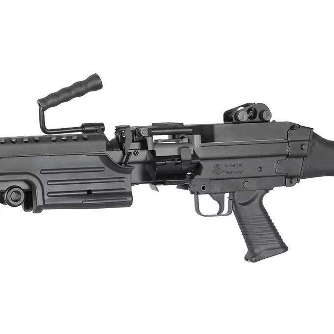 [Zestaw] Replika karabinu maszynowego FN M249 MKII SAW LMG [A&amp;K] + Elektryczny magazynek pudełkowy 6000 kulek M249 - Olive [BattleAxe]
