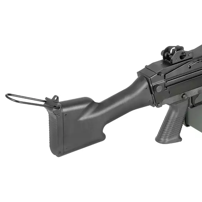 [Zestaw] Replika karabinu maszynowego FN M249 MKII SAW LMG [A&amp;K] + Elektryczny magazynek pudełkowy 6000 kulek M249 - Olive [BattleAxe]