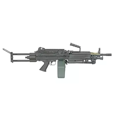 [Zestaw] Replika karabinu maszynowego M249 PARA Sports Line [A&amp;K] + Elektryczny magazynek pudełkowy 6000 kulek M249 - Olive [BattleAxe]