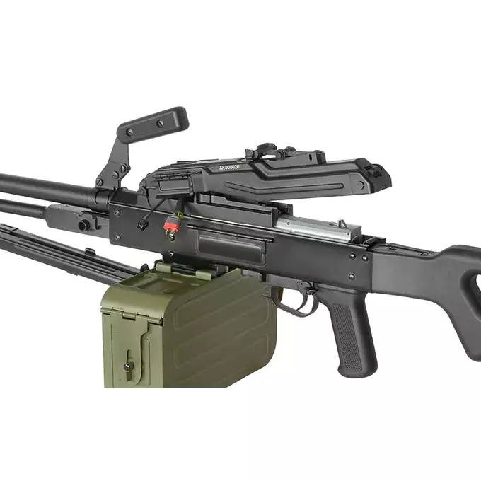 [Zestaw] Replika karabinu maszynowego PKM - [A&amp;K] + Elektryczny magazynek pudełkowy do PKM 5000 Kulek [A&amp;K]