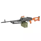 [Zestaw] Replika karabinu maszynowego PKM - Real Wood [A&amp;K] + Elektryczny magazynek pudełkowy do PKM 5000 Kulek [A&amp;K]
