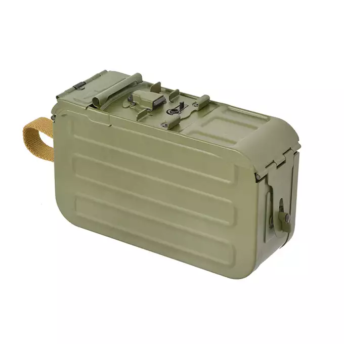 [Zestaw] Replika karabinu maszynowego PKM - polimerowa kolba [A&amp;K] + Elektryczny magazynek pudełkowy do PKM 5000 Kulek [A&amp;K]