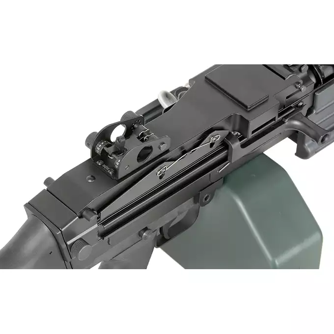 [Zestaw] Replika karabinu maszynowego FN M249 MKII SAW LMG [A&amp;K] + Elektryczny magazynek pudełkowy 6000 kulek M249 - Olive [BattleAxe]