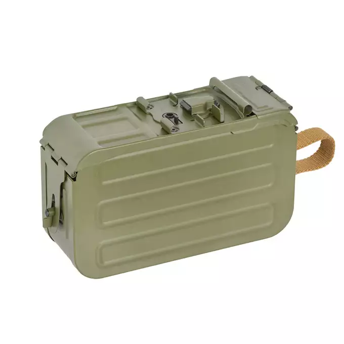 [Zestaw] Replika karabinu maszynowego PKM - polimerowa kolba [A&amp;K] + Elektryczny magazynek pudełkowy do PKM 5000 Kulek [A&amp;K]