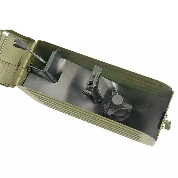 [Zestaw] Replika karabinu maszynowego PKM - polimerowa kolba [A&amp;K] + Elektryczny magazynek pudełkowy do PKM 5000 Kulek [A&amp;K]