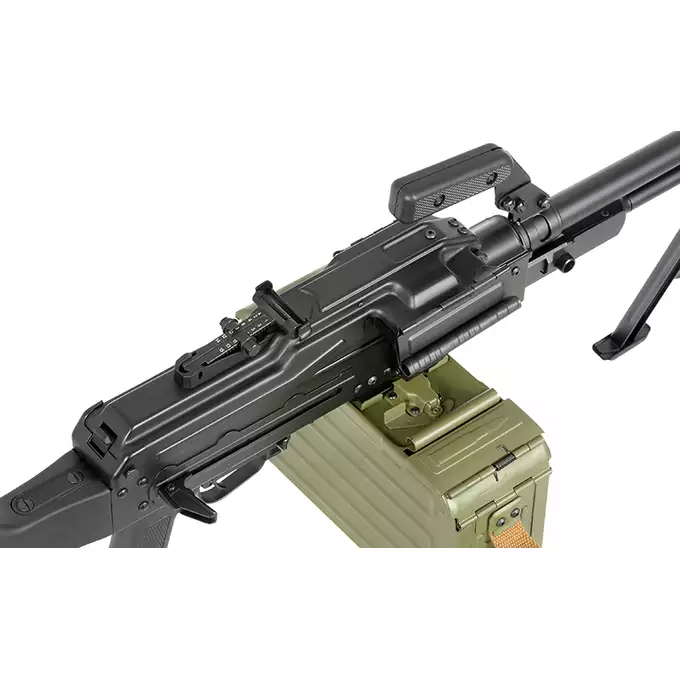 [Zestaw] Replika karabinu maszynowego PKM - [A&amp;K] + Elektryczny magazynek pudełkowy do PKM 5000 Kulek [A&amp;K]