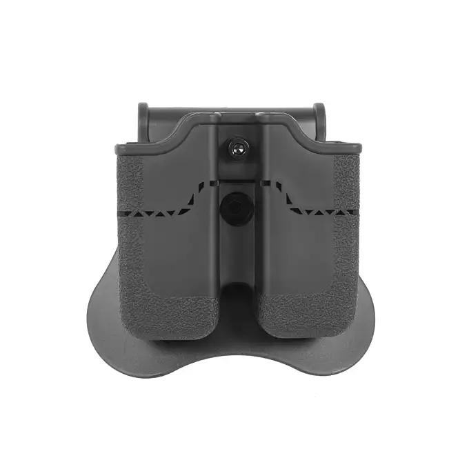 [Zestaw] Ładownica Airsoftowa na magazynki PX4/P30/USP/USP Compact - Black + Adapter szybkiego zwalniania - Black [Amomax]