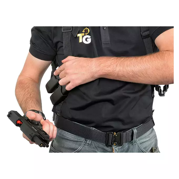 [Zestaw] Airsoftowe dwuramienne szelki operacyjne - Black [Amomax] + Adapter szybkiego zwalniania - Black [Amomax]