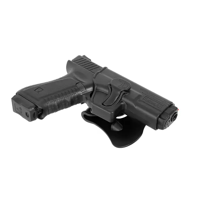 [Zestaw] Kabura Airsoftowa do klonów serii G19 - Black [Amomax] + Adapter szybkiego zwalniania - Black [Amomax]