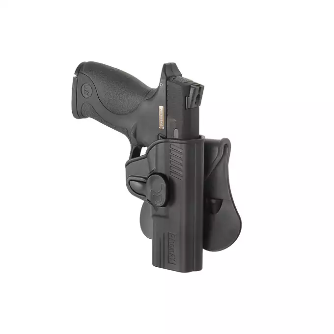 [Zestaw] Kabura Airsoftowa do M&amp;P9 - Black [Amomax] + Adapter szybkiego zwalniania - Black [Amomax]