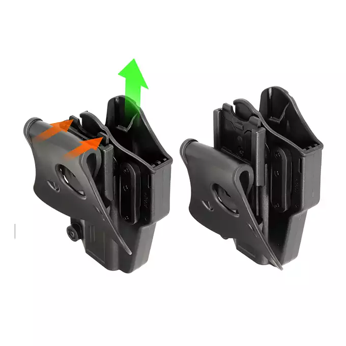 [Zestaw] Kabura Airsoftowa do P226 - Black [Amomax] + Adapter szybkiego zwalniania - Black [Amomax]